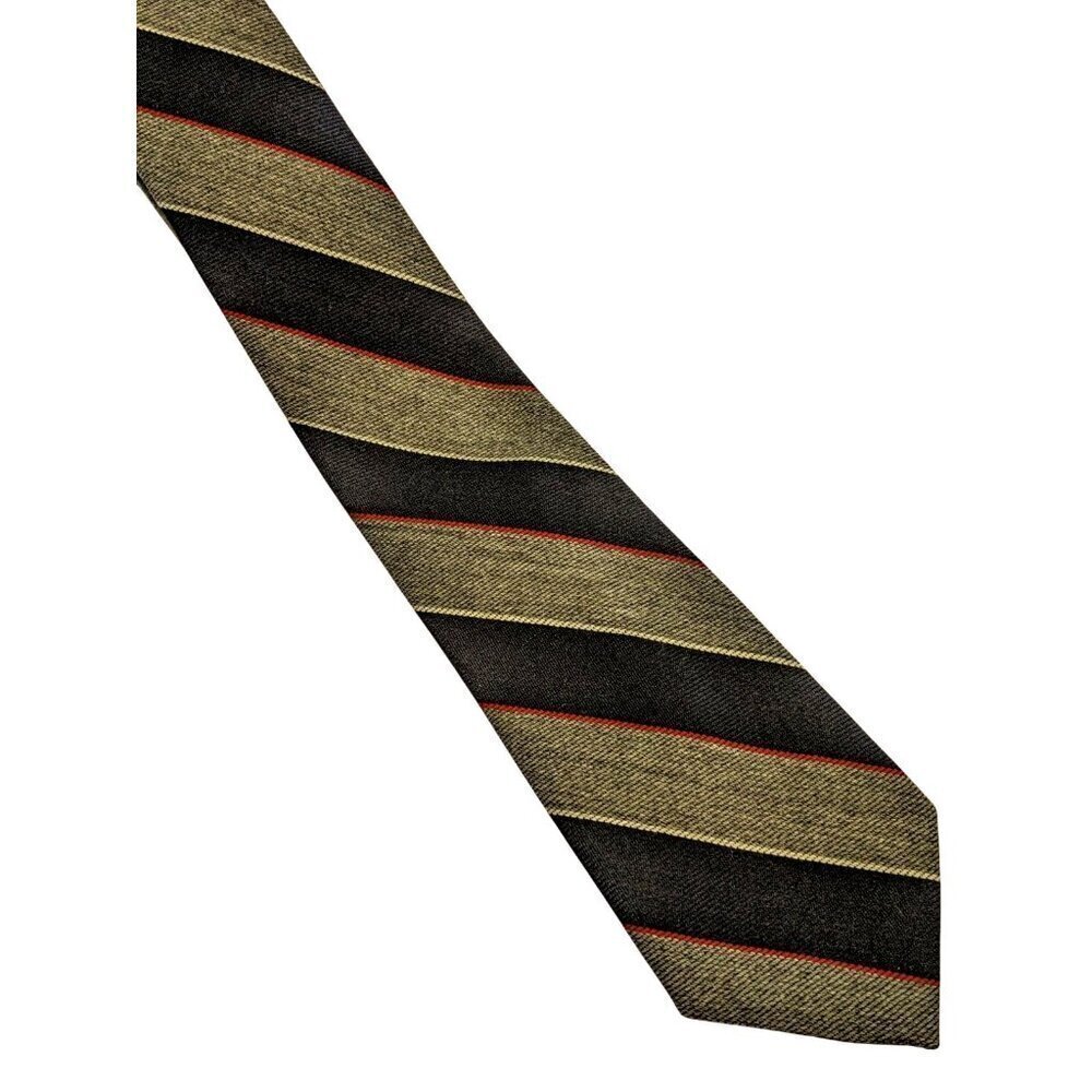 Vintage Jack Fraser Mens Neck Tie Gray Navy Blue Striped Wool Blend Narrow